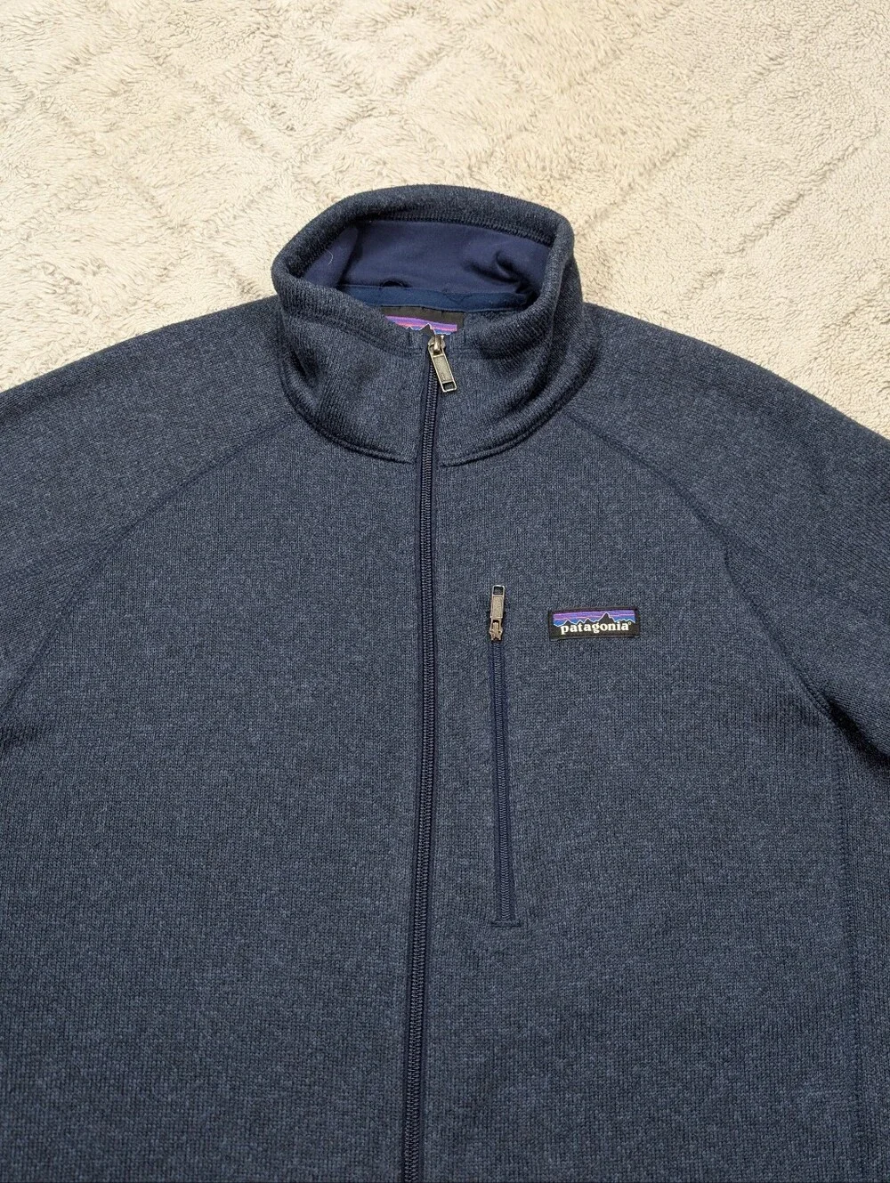 Patagonia Jacket Mens L Blue Navy Better Sweater Full Zip Fleece Outdoor Casual